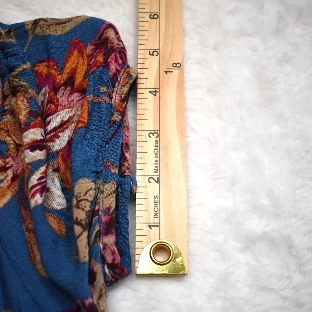 Honey Belle Floral Dress Sz S Button Front Whimsygoth Peasant Boho Sundress - Picture 14 of 16